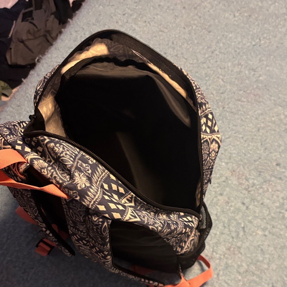 Roxy Black And Orange Patterned Backpack - image 7